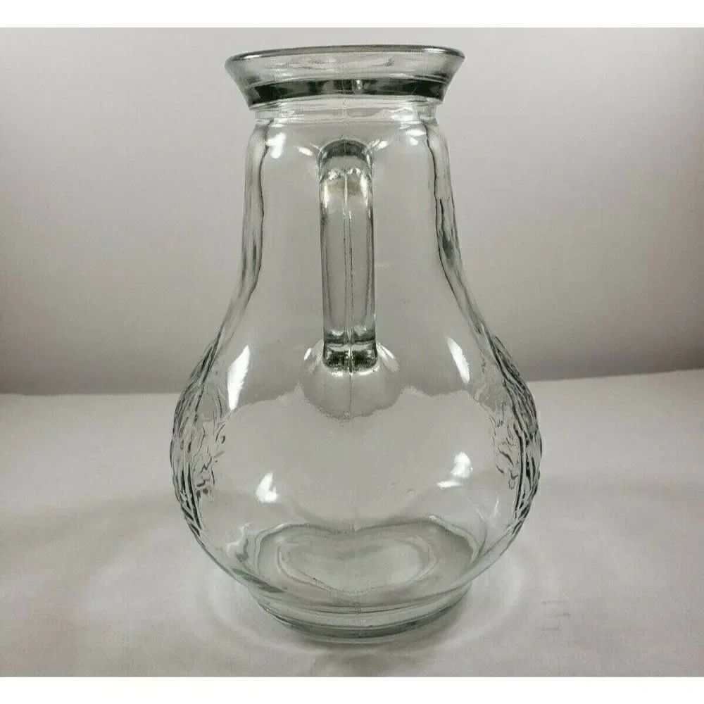 Vintage 70s Clipper Ship Sailboat Clear Glass 7" Pitcher Boating Nautical Preppy - Picture 3 of 5